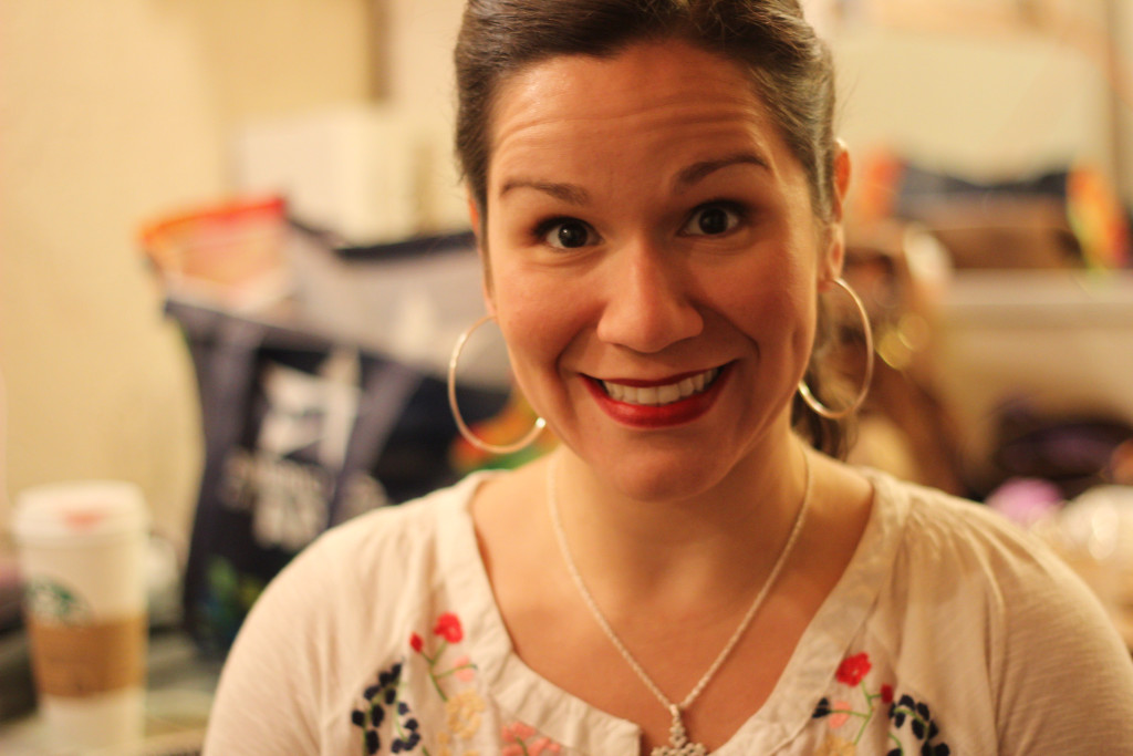 Denise in the dressing room for Vanya and Sonia and Masha and Spike